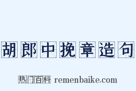 胡郎中挽章造句是什么意思的图片